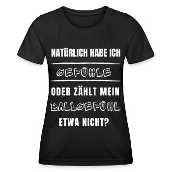 Ballgefühle - Frauen Funktions-T-Shirt - Schwarz - Vorne - AI Model Female 172 light (172cm)