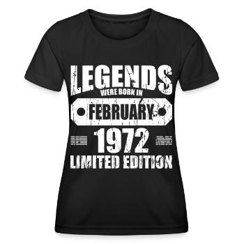 51. Geburtstag Februar Jahrgang 1972 Geschenkidee - Frauen Funktions-T-Shirt - Schwarz - Vorne - AI Model Female 172 light (172cm)