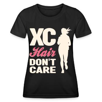 Crosslauf | Cross Country Läufer Berglauf Geschenk - Frauen Funktions-T-Shirt - Schwarz - Vorne - AI Model Female 172 light (172cm)