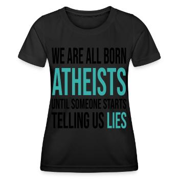 Atheismus Wissenschaft - Frauen Funktions-T-Shirt - Schwarz - Vorne - AI Model Female 172 light (172cm)