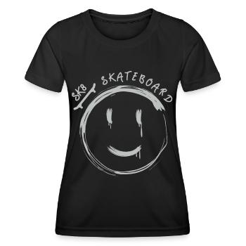 Skateboard Skater Skaten - Frauen Funktions-T-Shirt - Schwarz - Vorne - AI Model Female 172 light (172cm)