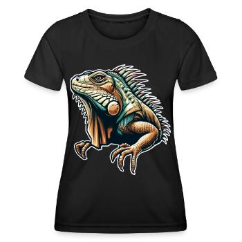 Iguane - T-shirt sport Femme - noir - Devant - AI Model Female 172 light (172cm)