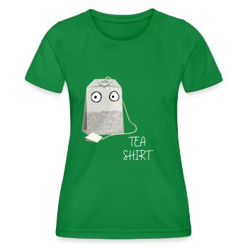 Funny, humorous tee shirt - Women's Functional T-Shirt - kelly green - Front - AI Model Female 172 dark (172cm)