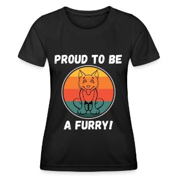 Proud to be a Furry! - Women's Functional T-Shirt - black - Front - AI Model Female 172 light (172cm)