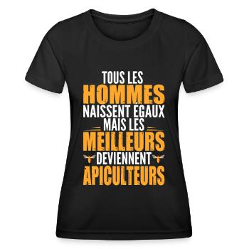 apiculteur, cadeau apiculteur, apiculteurs - T-shirt sport Femme - noir - Devant - AI Model Female 172 light (172cm)