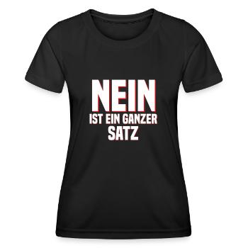Nein ist ein ganzer Satz - Frauen Funktions-T-Shirt - Schwarz - Vorne - AI Model Female 172 light (172cm)