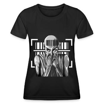 Tenue punk à barres - Enregistré dans le système - T-shirt sport Femme - noir - Devant - AI Model Female 172 light (172cm)