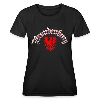 brandenburg mit Adler - Frauen Funktions-T-Shirt - Schwarz - Vorne - AI Model Female 172 light (172cm)