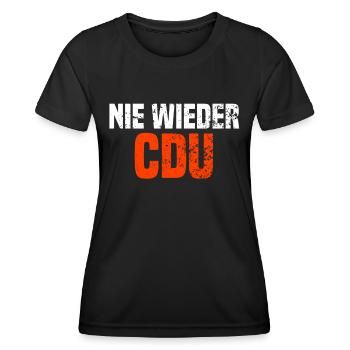 nie wieder CDU 02 - Frauen Funktions-T-Shirt - Schwarz - Vorne - AI Model Female 172 light (172cm)