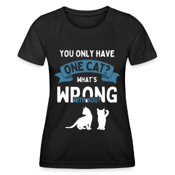 Deux chats rengaine chat ami chat Cat - T-shirt sport Femme - noir - Devant - AI Model Female 172 light (172cm)
