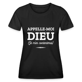 APPELLE MOI DIEU - T-shirt sport Femme - noir - Devant - AI Model Female 172 light (172cm)