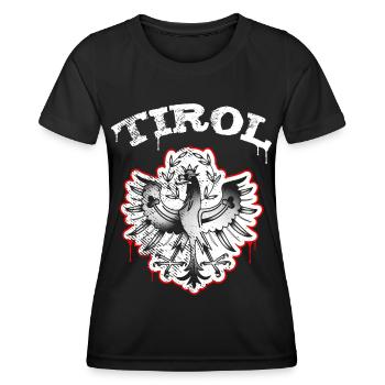 Tirol Wappen Adler Retro Vintage Look - Frauen Funktions-T-Shirt - Schwarz - Vorne - AI Model Female 172 light (172cm)