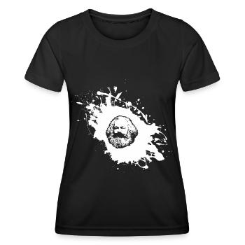Karl Marx Splash Communisme Marxisme Philosophe - T-shirt sport Femme - noir - Devant - AI Model Female 172 light (172cm)