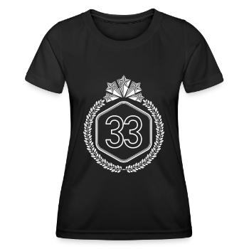 33. Geburtstag Zahl Motive Jahre 33 - Frauen Funktions-T-Shirt - Schwarz - Vorne - AI Model Female 172 light (172cm)