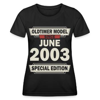 19th birthday June Vintage 2003 Gift idea - Women's Functional T-Shirt - black - Front - AI Model Female 172 light (172cm)