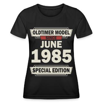 37th birthday June Born 1985 Gift idea - Women's Functional T-Shirt - black - Front - AI Model Female 172 light (172cm)