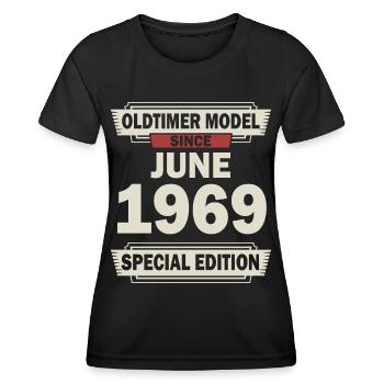 53ème anniversaire Juin né 1969 Idée cadeau - T-shirt sport Femme - noir - Devant - AI Model Female 172 light (172cm)