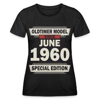 62. Geburtstag Juni Jahrgang 1960 Geschenkidee - Frauen Funktions-T-Shirt - Schwarz - Vorne - AI Model Female 172 light (172cm)