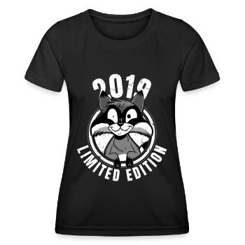 Limited Edition 2019 Crazy Raccoon Raccoon - Women's Functional T-Shirt - black - Front - AI Model Female 172 light (172cm)