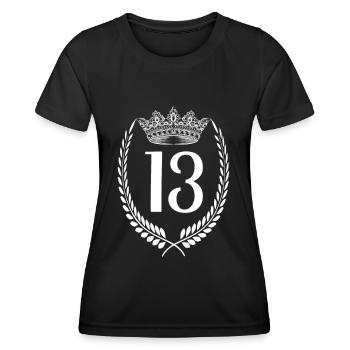 13e anniversaire Numéro anniversaire 13 - T-shirt sport Femme - noir - Devant - AI Model Female 172 light (172cm)