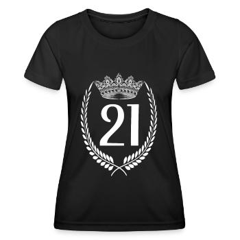 21e anniversaire Numéro anniversaire 21 - T-shirt sport Femme - noir - Devant - AI Model Female 172 light (172cm)