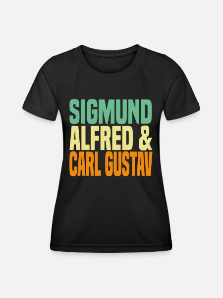 Sigmund Alfred Carl Gustav Psychoanalyse - Frauen Funktions-T-Shirt - Schwarz
