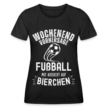 Fußball Fussball Bier lustiger Spruch Deutschland - Frauen Funktions-T-Shirt - Schwarz - Vorne - AI Model Female 172 light (172cm)