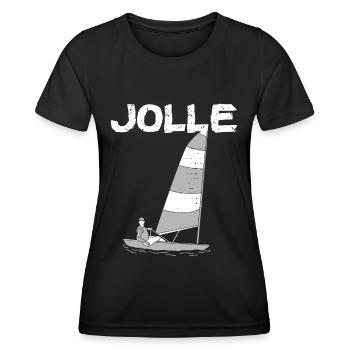 Jolle Jollen Jollensegeln Segler Segeln Kapitän - Frauen Funktions-T-Shirt - Schwarz - Vorne - AI Model Female 172 light (172cm)