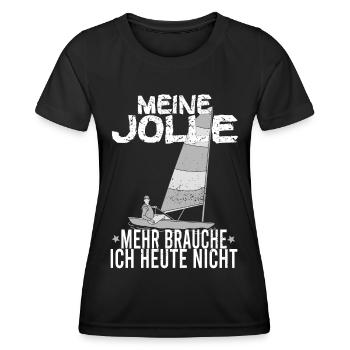 Jolle Jollen Jollensegeln Segler Segeln Kapitän - Frauen Funktions-T-Shirt - Schwarz - Vorne - AI Model Female 172 light (172cm)