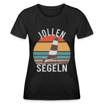 Jolle Jollen Jollensegeln Segler Segeln Kapitän - Frauen Funktions-T-Shirt - Schwarz - Vorne - AI Model Female 172 light (172cm)