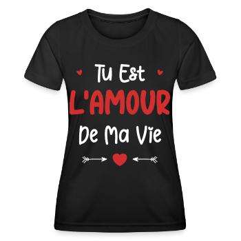 Tu est l'amour de ma vie - T-shirt sport Femme - noir - Devant - AI Model Female 172 light (172cm)