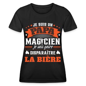 Je Suis Un Papa Magicien | Fête des Pères | Père - T-shirt sport Femme - noir - Devant - AI Model Female 172 light (172cm)