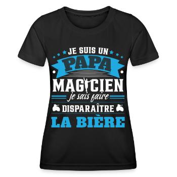 Je Suis Un Papa Magicien - T-shirt sport Femme - noir - Devant - AI Model Female 172 light (172cm)