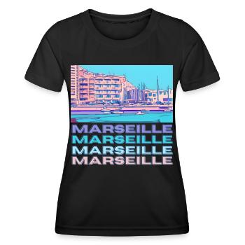 Marseille - Frauen Funktions-T-Shirt - Schwarz - Vorne - AI Model Female 172 light (172cm)