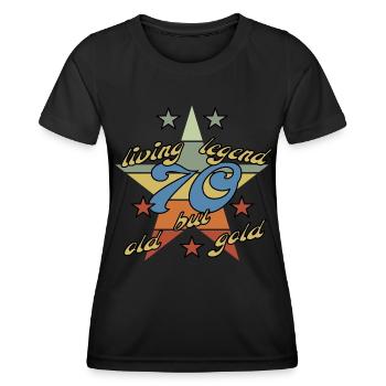 70. Geburtstag, opa oma mit stern oldie - Frauen Funktions-T-Shirt - Schwarz - Vorne - AI Model Female 172 light (172cm)