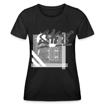 Skating style sk8 skateboard - Frauen Funktions-T-Shirt - Schwarz - Vorne - AI Model Female 172 light (172cm)