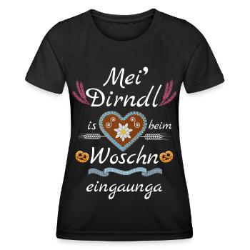 Dirndl Dirndlersatz lustiger Spruch - Frauen Funktions-T-Shirt - Schwarz - Vorne - AI Model Female 172 light (172cm)