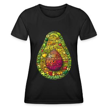 ULTRA AVOCADO TYPOGRAPHY ART, TEXT ART, WORD ART - Women's Functional T-Shirt - black - Front - AI Model Female 172 light (172cm)