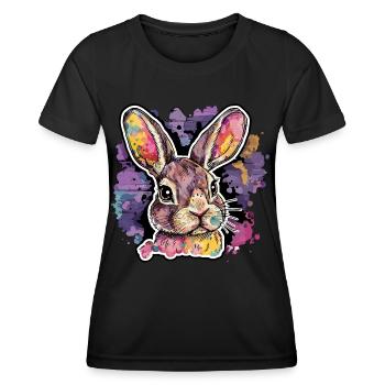 Radiant Rabbit - l’œuvre d’art - T-shirt sport Femme - noir - Devant - AI Model Female 172 light (172cm)
