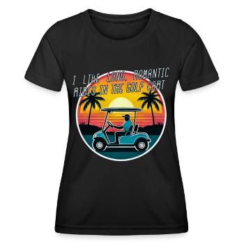 Ich mag lange, romantische Fahrten im Golfwagen - Frauen Funktions-T-Shirt - Schwarz - Vorne - AI Model Female 172 light (172cm)