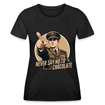 Ne dites jamais non au chocolat - T-shirt sport Femme - noir - Devant - AI Model Female 172 light (172cm)