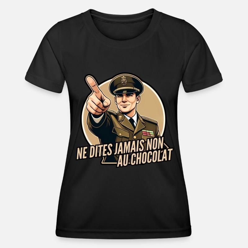 Never say no to chocolate - Women's Functional T-Shirt - black