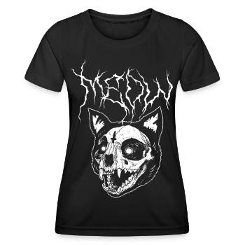 Meow Kitty Cat Black Metal - Women's Functional T-Shirt - black - Front - AI Model Female 172 light (172cm)
