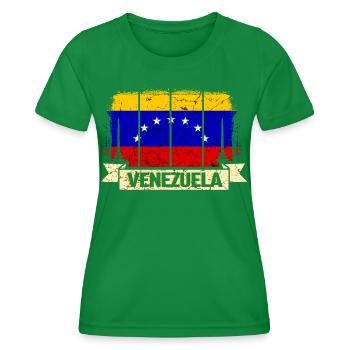 Venezuela Flag - Women's Functional T-Shirt - kelly green - Front - AI Model Female 172 dark (172cm)