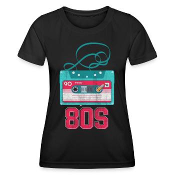 80s 80s Music - Women's Functional T-Shirt - black - Front - AI Model Female 172 light (172cm)