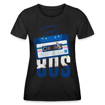 Musique des années 80 et 80 - T-shirt sport Femme - noir - Devant - AI Model Female 172 light (172cm)