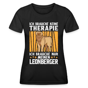 Leonberger keine Therapie deutscher Wachhund - Frauen Funktions-T-Shirt - Schwarz - Vorne - AI Model Female 172 light (172cm)
