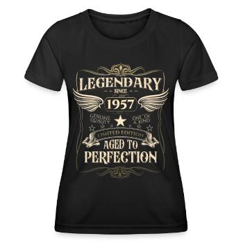 Legendär seit 1957 65. Geburtstag Geschenk Awesome - Frauen Funktions-T-Shirt - Schwarz - Vorne - AI Model Female 172 light (172cm)
