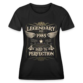 Legendär seit 1985 37. Geburtstag Geschenk Awesome - Frauen Funktions-T-Shirt - Schwarz - Vorne - AI Model Female 172 light (172cm)