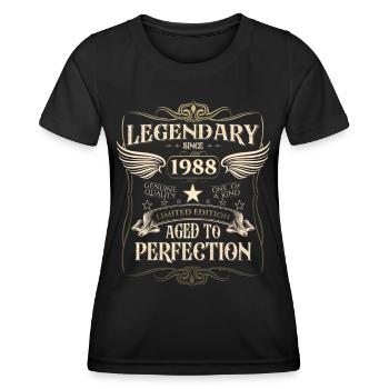 Legendary since 1988 34th birthday gift Awesome - Women's Functional T-Shirt - black - Front - AI Model Female 172 light (172cm)